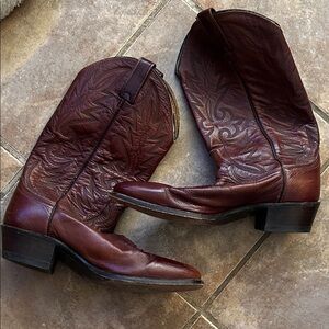 Dan Post Mahogany Red/Brown Leather Cowboy & Western Boots ~Men's 8 / Women's 10